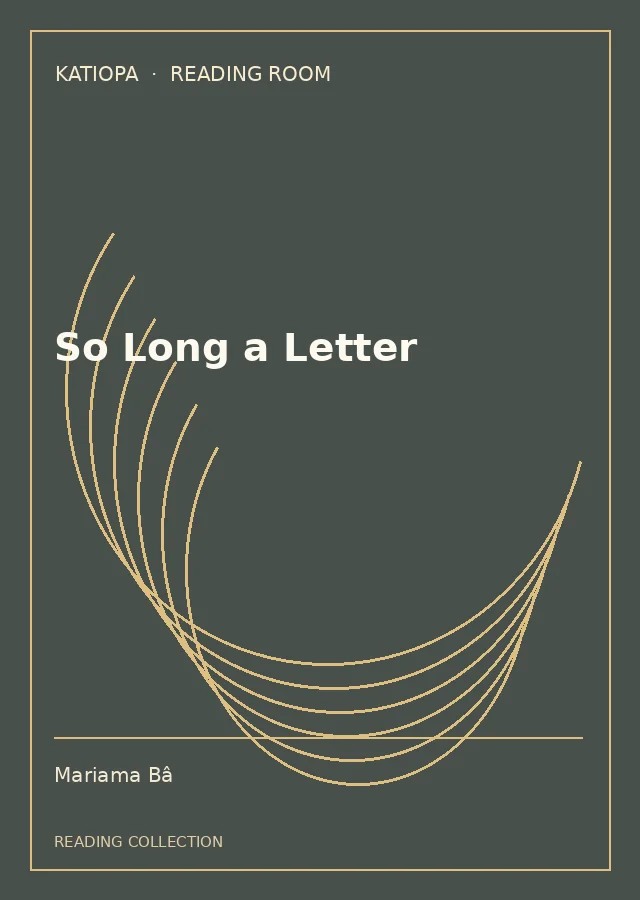 Cover of So Long a Letter